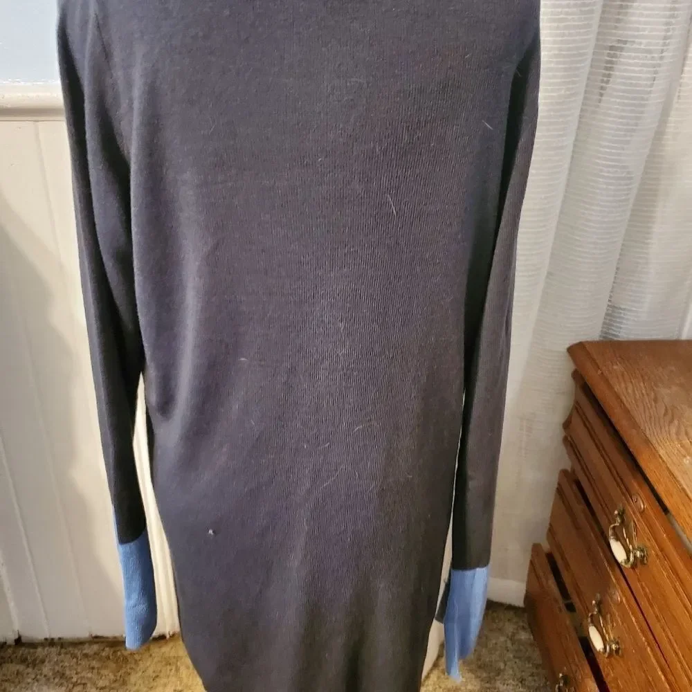 Time For Me Navy Blue Turtleneck Drawstring Sweater XL